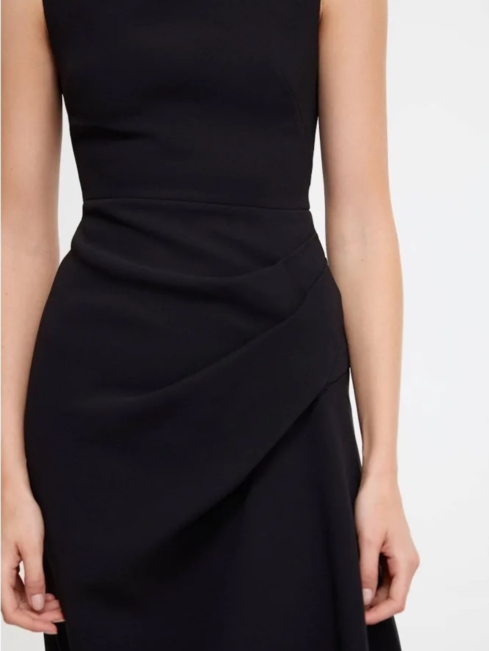 Acler Black Sleeveless Maxi Dress with Draped Waist Detail - Picture 5 of 10